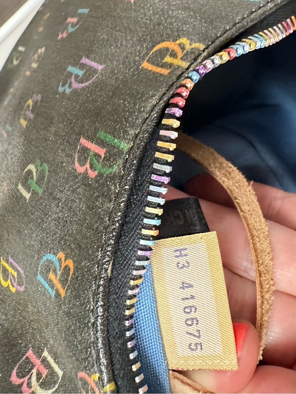 Dooney & Bourke Black Multicolor DB Logo Hobo Shoulder Bag - Picture 9 of 9